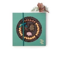 Cocoture marcipanfigurer, fyldte chokolade og dragéer|grøn æske 580g
